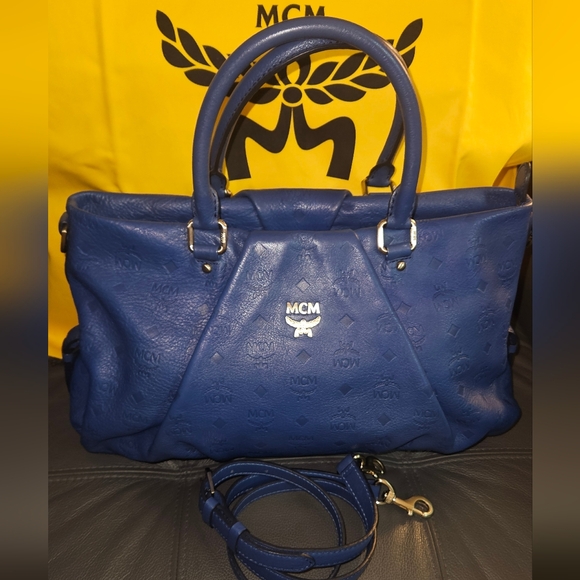 MCM Handbags - MCM Royal Blue Satchel Bag